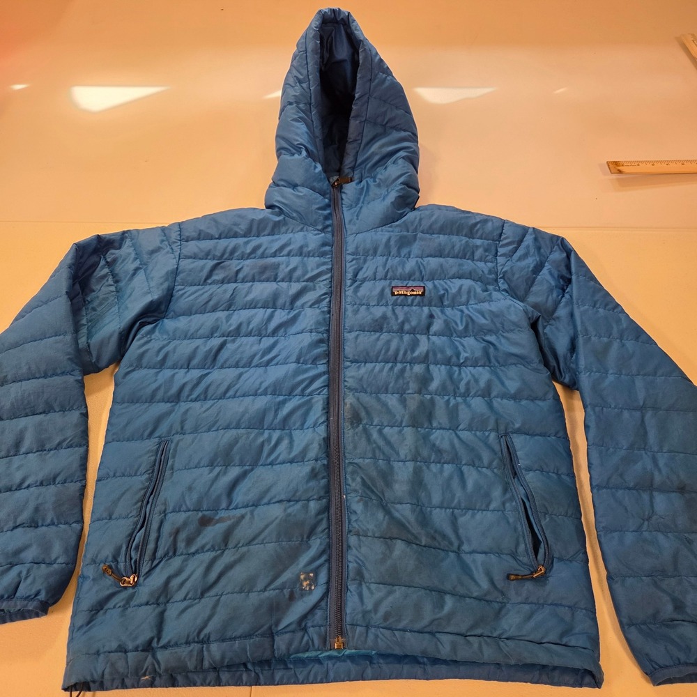 Patagonia Mens Blue Down Sweater Hoody Puffer Jacket 84700FA12 Medium